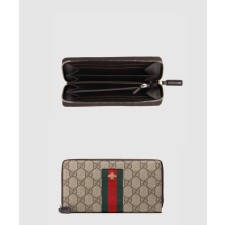 [GUCCI-구찌]GG 수프림 웹 지퍼월렛 ‎408831