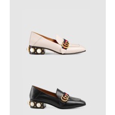 [GUCCI-구찌]펄 스터드 미드힐 로퍼 423559