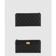 [CHANEL-샤넬]보이 슬림 카드지갑 A81254