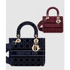 [DIOR-디올]레이디백 디라이트 벨벳 미듐 M0565