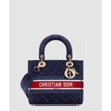 [DIOR-디올]레이디백 디라이트 벨벳 미듐 M0565