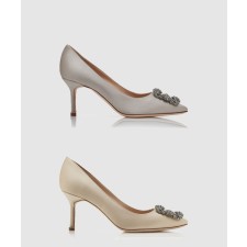 [M.BLAHNIK-마놀로블라닉]한기시 70 새틴 쥬얼 펌프스