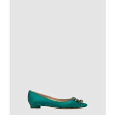 [M.BLAHNIK-마놀로블라닉]한기시 새틴 쥬얼 플랫슈즈