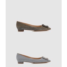 [M.BLAHNIK-마놀로블라닉]한기시 글리터 쥬얼 플랫슈즈