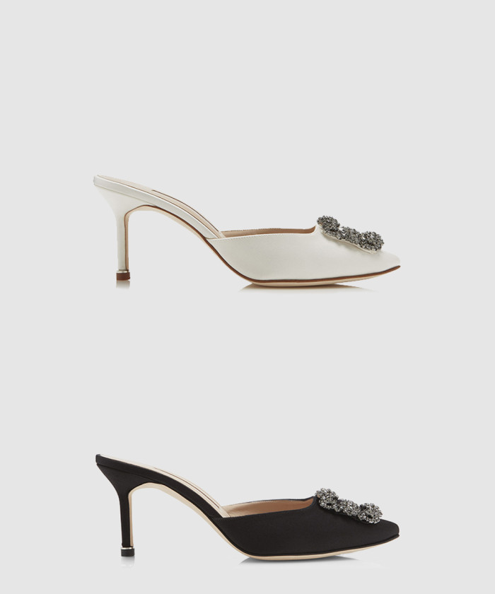 [M.BLAHNIK-마놀로블라닉]행지시무 새틴 쥬얼 뮬