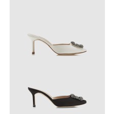 [M.BLAHNIK-마놀로블라닉]행지시무 새틴 쥬얼 뮬