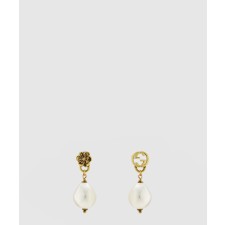 [GUCCI-구찌]인터로킹 G 플라워 펄 귀걸이 661121