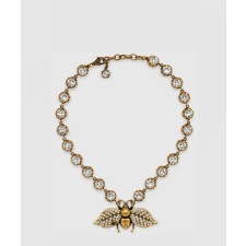 [GUCCI-구찌]크리스탈 비 목걸이 629989