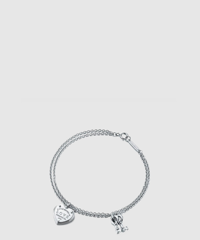 [TIFFANY-티파니]러브 하트 태그 키 팔찌