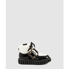 [ROGER VIVIER-로저비비에]비브 고틱 메탈 퍼 앵클부츠 6463