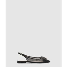 [ROGER VIVIER-로저비비에]네트 래커 슬링백 발레리나 플랫슈즈 5753