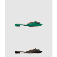 [M.BLAHNIK-마놀로블라닉]새틴 주얼 버클 뮬