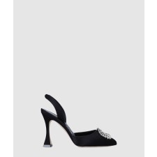 [M.BLAHNIK-마놀로블라닉]프리타슬리 90 새틴 슬링백 뮬