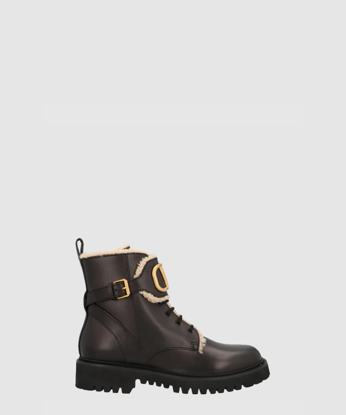 [VALENTINO-발렌티노]브이로고 시어링 콤뱃 부츠