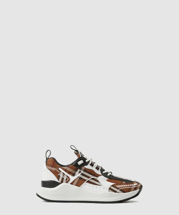 [BURBERRY-버버리]레더 체크 스니커즈 80642821