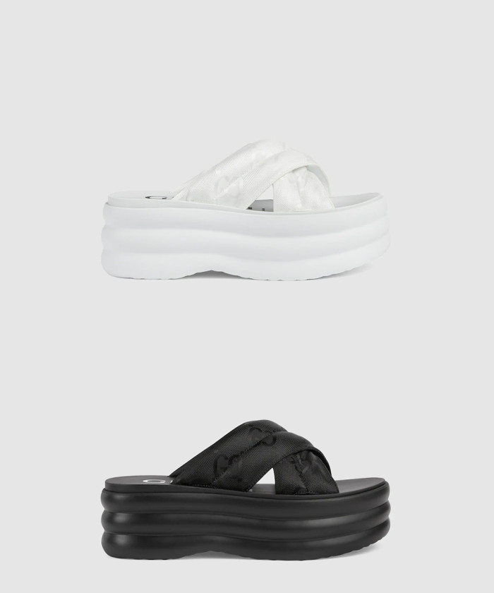 [GUCCI-구찌]GG 플랫폼 슬라이드 샌들 738707