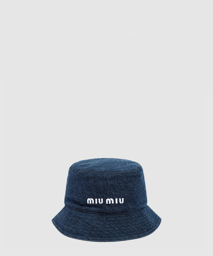 [MIUMIU-미우미우]데님 로고 버킷햇 5HC196