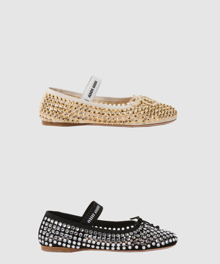 [MIUMIU-미우미우]새틴 발레리나 F0002