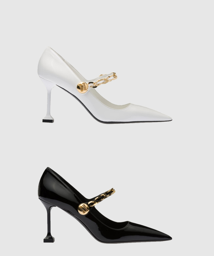 [MIUMIU-미우미우]페이던트 펌프스 F0002