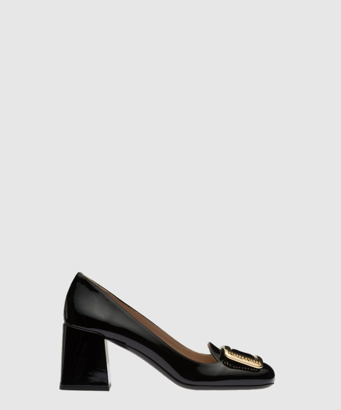 [MIUMIU-미우미우]페이던트 레더 펌프스 F0002