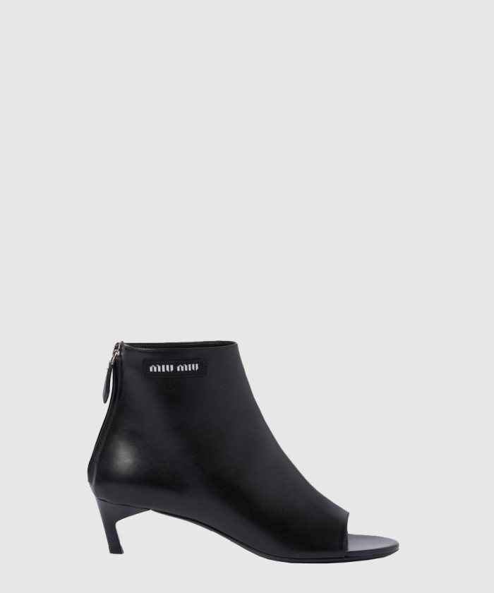 [MIUMIU-미우미우]레더 오픈 토 부츠 F0002