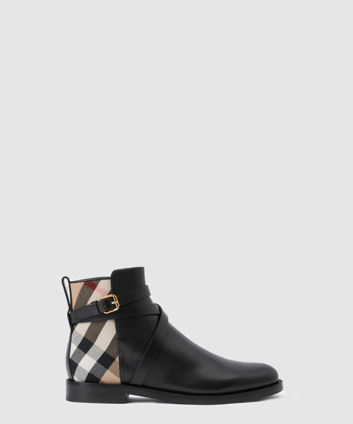 [BURBERRY-버버리]하우스 체크 레더 앵클 부츠 80568191