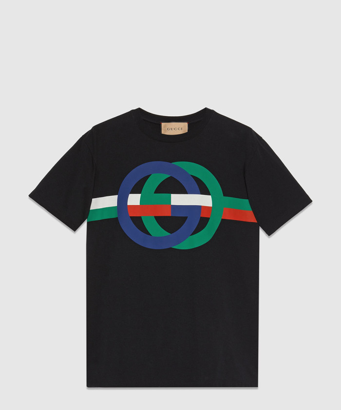 [GUCCI-구찌]라운드 GG 프린트 코튼 티셔츠 548334