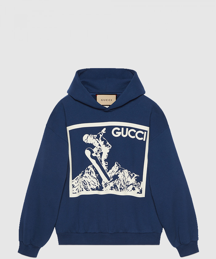 [GUCCI-구찌]코튼 저지 프린트 후드 스웨트셔츠 771826