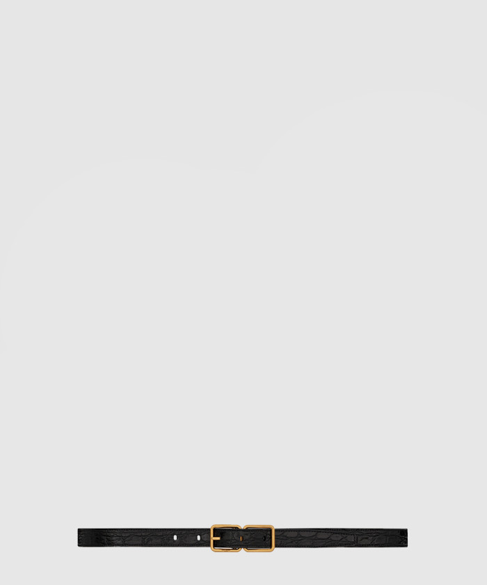 [SAINT LAURENT-생로랑]크로커다일 더블 슬림 벨트 732557