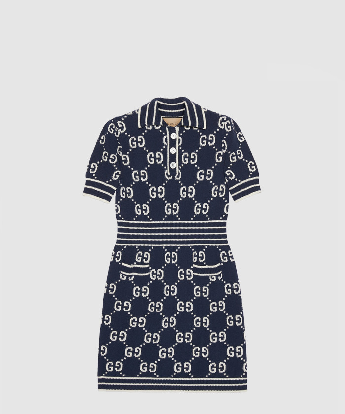 [GUCCI-구찌]GG 코튼 자카드 폴로 드레스 753920