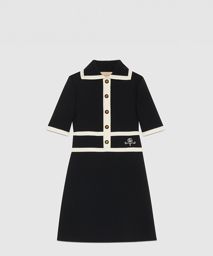 [GUCCI-구찌]울 GG 피케 자카드 폴로 드레스 681306