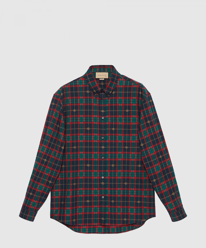[GUCCI-구찌]더블 G 타탄 코튼 셔츠 770439