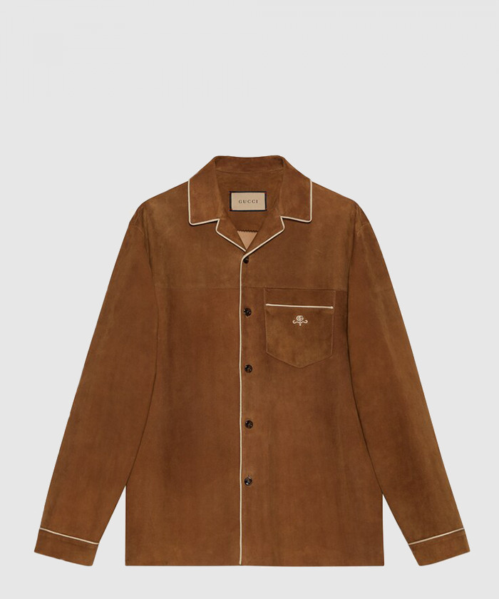 [GUCCI-구찌]자수 스웨이드 셔츠 751545