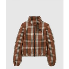 [BURBERRY-버버리]크롭 체크 나일론 푸퍼 자켓 80740341
