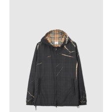 [BURBERRY-버버리]슬라이스 체크 후드 자켓 80716551