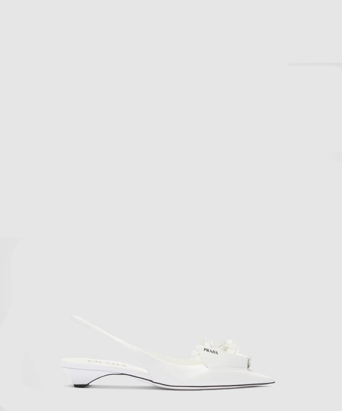 [PRADA-프라다]브러시드 가죽 슬링백 펌프스 1I317N