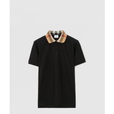 [BURBERRY-버버리]체크 칼라 코튼 폴로 셔츠 80716201
