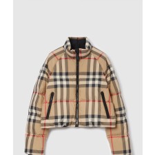 [BURBERRY-버버리]체크 크롭 푸퍼 하이넥 숏패딩 80590931
