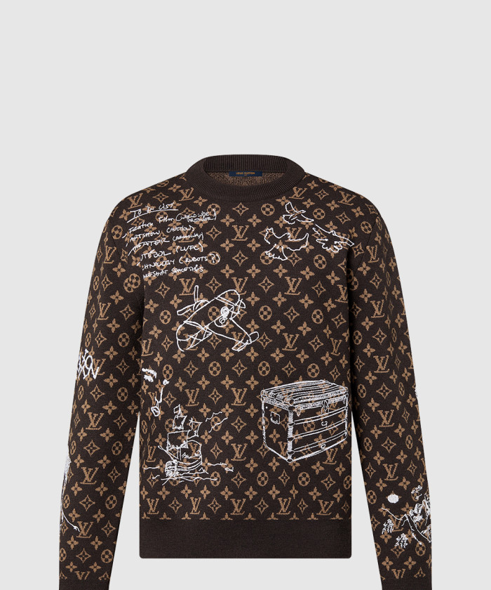 [LOUIS VUITTON-루이비통]모노그램 엠브로이더드 울 크루넥 1ABXYW