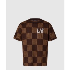 [LOUIS VUITTON-루이비통]쇼트 슬리브드 코튼 다미에 크루넥 위드 1AFIUP