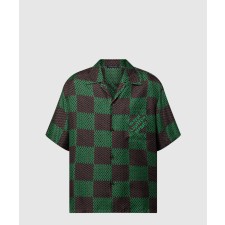 [LOUIS VUITTON-루이비통]오픈 칼라 쇼트 슬리브드 실크 셔츠 1AFJAS