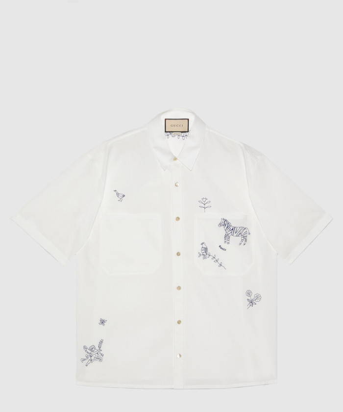 [GUCCI-구찌]블라우스 셔츠 자수 코튼 폴리에스테르 732522