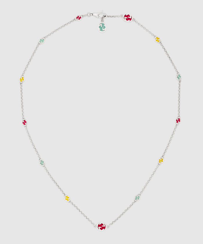 [GUCCI-구찌]멀티컬러 에나멜 장식 구찌 인터로킹 목걸이 728953