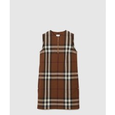 [BURBERRY-버버리]민소매 체크 울 코튼 자카드 드레스 원피스 80586611