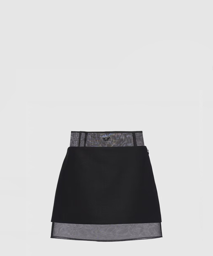 [PRADA-프라다]크리놀린 소재의 짧은 패브릭 스커트 P196X1