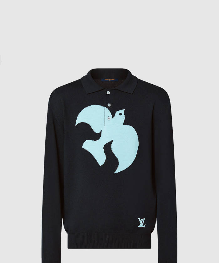 [LOUIS VUITTON-루이비통]그래픽 롱 슬리브 니트 폴로 1AAT4M