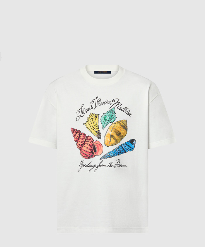 [LOUIS VUITTON-루이비통]프린티드 쇼트 슬리브드 코튼 티셔츠 1AFR48