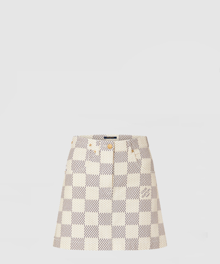 [LOUIS VUITTON-루이비통]다미에 아주르 데님 A라인 미니 스커트 1A9LD8
