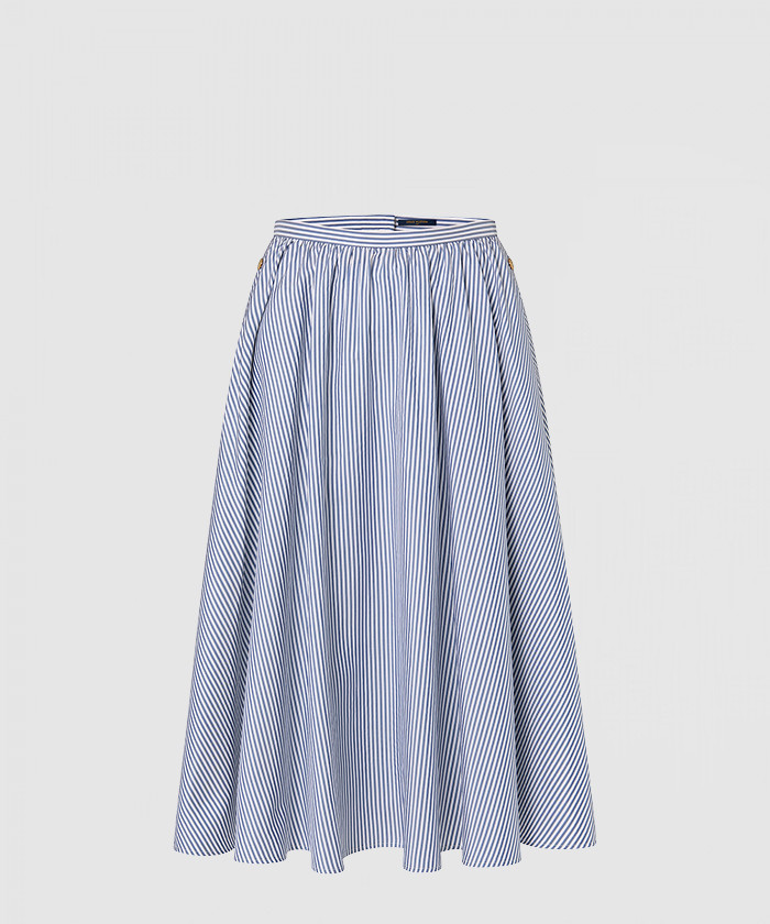 [LOUIS VUITTON-루이비통]줄무늬 실크 플리츠 스커트 1AC1A7