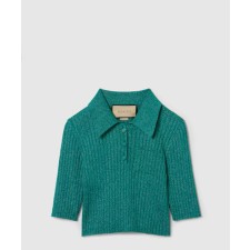 [GUCCI-구찌]리브 라메 크롭 폴로 셔츠 775479